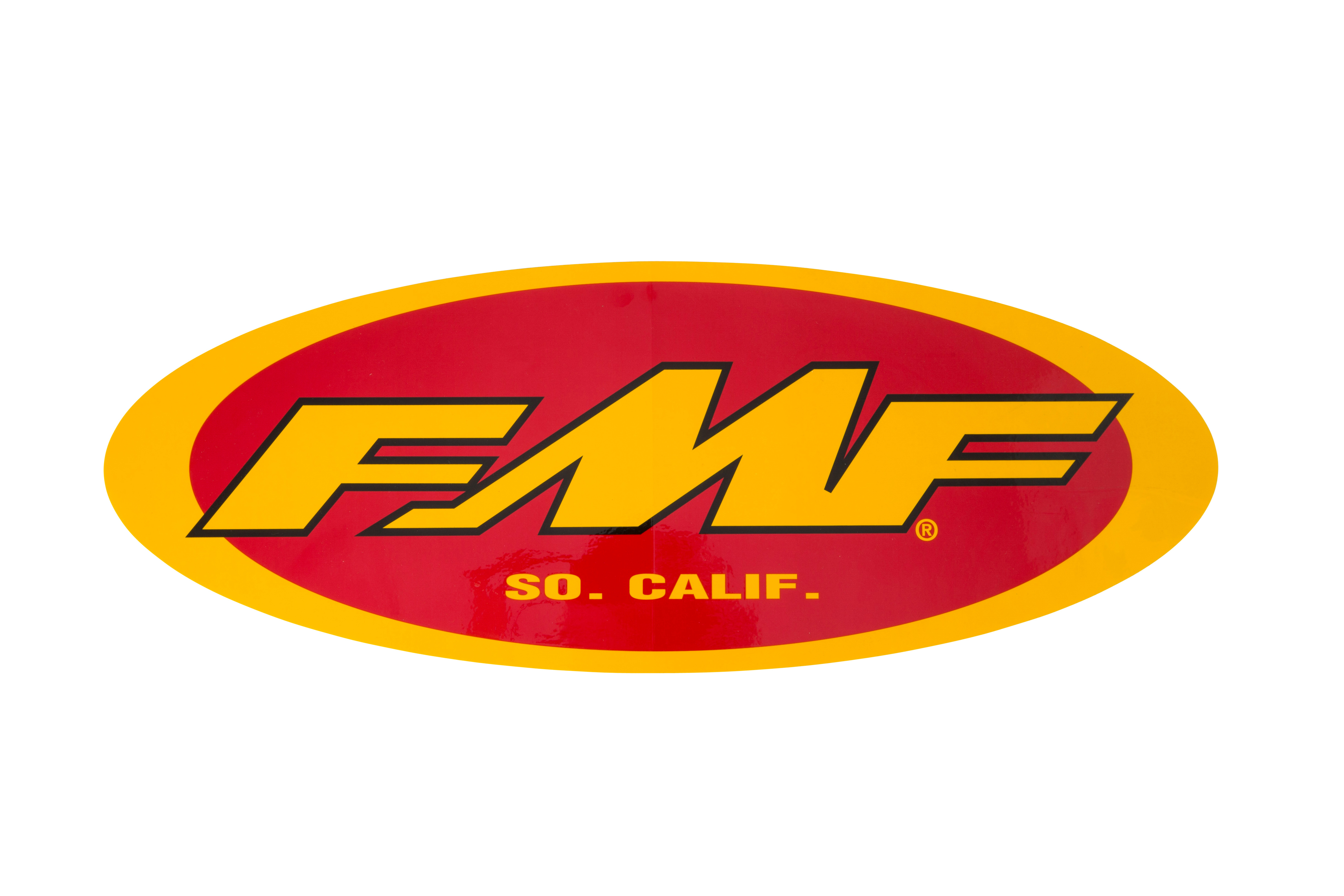 FMF 5" OVAL PROMO STKR (YEL/RED) (INDIVIDUAL)